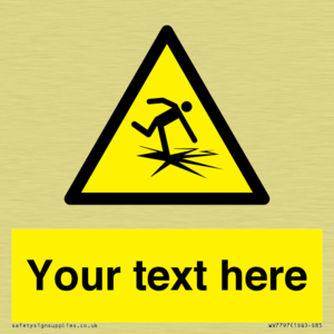 Custom warning thin ice